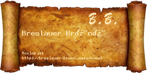 Breslauer Brúnó névjegykártya